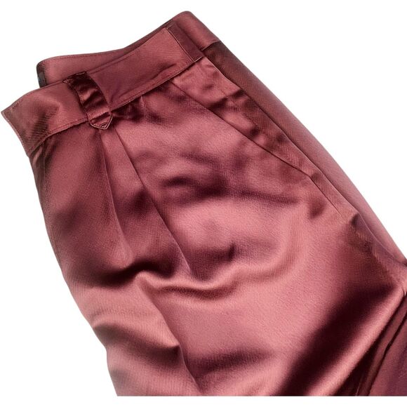 PAIGE | Kodie Fig Satin Tapered Trouser Pant Workwear Dressy Crop Size 6 NWT - Picture 4 of 11
